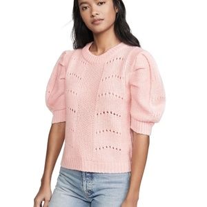 English Factory Pink Puff Sleeve Sweater Size M